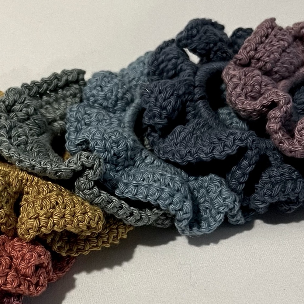 Handmade Crochet Hair Scrunchie - Picture 2 of 4